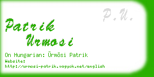 patrik urmosi business card