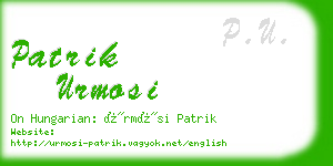 patrik urmosi business card